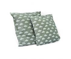 1buy3 - Federa per Cuscino, Confezione da 4 - Nuvole Grigie 40 cm x 40 cm in 100% Cotone con Chiusura Lampo