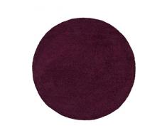 benuta Swirls Shaggy - Tappeto a Pelo Lungo, in Fibra Sintetica, Privo di Sostanze nocive, Fibra Sintetica, Lilla, Diametro 120 cm