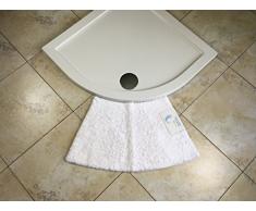 Cazsplash Luxus Quadrant - Tappetino Doccia Curvo in Microfibra, 77 x 45 x 2,5 cm, Colore: Bianco