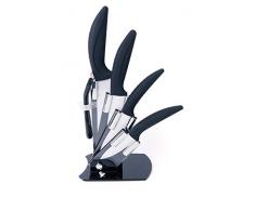 Excelsa Fun Ceppo con 4 Coltelli e Pelapatate, Ceramica, Nero, 5 unitÃ