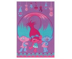 Trolls Grande Stampa Design Glow Coperta in Pile, Multicolore
