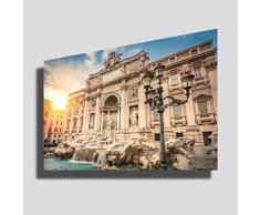 Quadro moderno XXL ROMA 50x70 cm cittÃ Fontana di Trevi tramonto alba sunset - STAMPA SU TELA Quadri Moderni XXL Arte Moderno Arredamento arredo Cucina Soggiorno Camera da letto