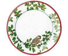 Caspari Entertaining Winter Songbirds Piatti, Multicolore, Confezione da 8