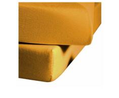 Fleuresse 1212 Fb. 2349 Lenzuolo in Jersey con Angoli Elasticizzati, 100x220 cm, Colore: Giallo