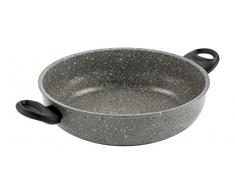 Barazzoni Monolitica Tegame due Manici, Rivestimento Interno in Marmotech Plus a 6 Strati Effetto Pietra, Diametro cm 28, Litri 4.1. Made in Italy.