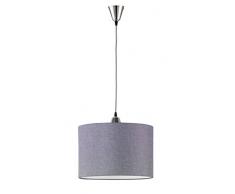 Trio Leuchten Trio 306500107 Cosinus Lampadario, Nichel Opaco, Paralume in Tessuto Grigio E27