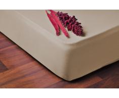 DecoKing Spannbettlaken Lenzuolo con Angoli, Cotone, Beige, 90 x 200-100 x 200 cm