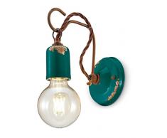Ferroluce Retrò Applique con Pendente Minimal, Verde