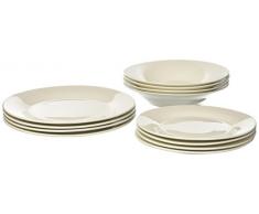 Home Ala Servizio Tavola 12 Pezzi, Porcellana, Bianco, unitÃ 