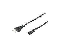 Goobay 50084 Cavo Alimentazione Euro Radio, Nero, 1.5m Lunghezza del Cavo