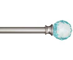 AmazonBasics - Bastone per tende, 1,6 cm, con elementi decorativi a forma di palla sfaccettata, 71 cm, Turchese