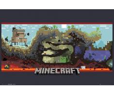 1art1Â® - Poster Minecraft, 91Â xÂ 61Â cm, Motivo: Mondo sotterraneo, Senza Cornice