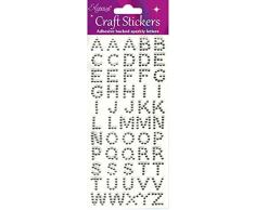 Oaktree Crafts eleganza alphabet stickers, trasparente/argento numero 43 Alfabeto Silver