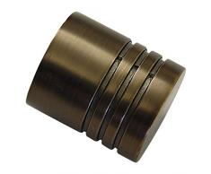 Gardinia Terminale per aste per tende, 2 x UnitÃ cilindriche, Serie Chicago, Metallo, Bronzo, Diametro 20 mm