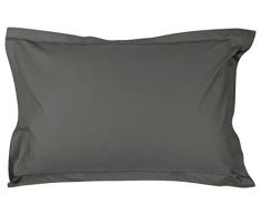 Vento del Sud Manoir Federa Unita in Cotone Percalle Cotone Antracite 65Â x 65Â cm