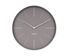 Karlsson - Orologio da Parete, in Acciaio, Grigio, Taglia Unica
