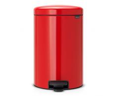Brabantia Pedal Bin Newicon Pattumiera, Acciaio, Passion Red, 20 Litri