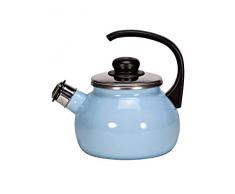 Krüger 18018PAB Sylt bollitore a fischio, Smalto Blu, 18 cm