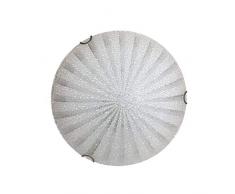 ONLI Lampadario Crux Plafoniera E27, Vetro Bianco, diametro 30 cm. Stile moderno per camera, soggiorno, bagno