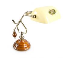 Relaxdays Lampada da Scrivania Lume Letto Como Comodino Lumino Lampada Faro Lampadina con Ottica Ottone in Stile RetroÂ´, Altezza 44 cm