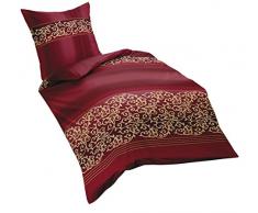 Kaeppel Ermitage G-008705-62D1-VA97 - Biancheria da Letto, 2 Pezzi, Colore: Rosso Peperoncino, Castoro, Rosso, 155 x 220 cm