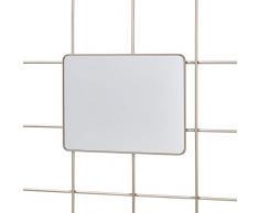 iDesign Specchio da appendere per sistema modulare, Specchio piccolo in metallo da appendere a griglia da muro, Specchietto da parete per bagno e camera da letto, argento opaco