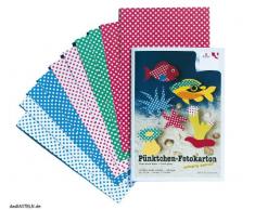 Rayher 8112000 set 10 cartoncini fantasia, a pois, scrapbooking, carta per fai da te, 5 colori assortiti, grammatura 300 g/mÂ², 23 x 33 cm.