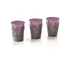 Evviva Set 6 portabicchieri, reggibicchieri in Metallo tortota Matt, Tortora, Unica