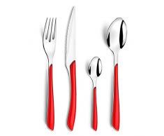 Amefa - Servizio di posate multiuso, Serie: Eclat, in cofanetto, Acciaio Inox ABS SAN, rosso, MÃ©nagÃ¨re 16 couverts pour 4 personnes