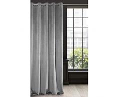 Eurofirany Tenda Oscurante vellutata Grigio Acciaio, Velluto, Morbida, 10 Occhielli, Elegante, Alta qualitÃ , Glamour per Camera da Letto, Soggiorno, 140 x 250 cm