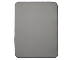 InterDesign iDry Tappetino lavello extra-large, Spesso tappetino cucina in poliestere e microfibra per asciugatura delle stoviglie, Gris