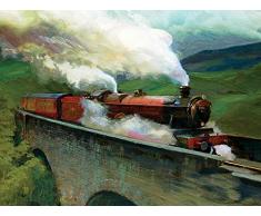 HARRY POTTER Hogwarts Express Paesaggio 60Â x 80Â cm Stampa su Tela, Multicolore
