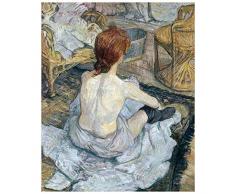 LegendArte Henri de Toulouse-Lautrec La Toilette Stampa su Tela, cm. 60x75 - Quadro su Tela, Decorazione Parete