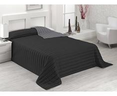 SABANALIA tutto Copriletto Letto Winter e Misure (Disponibile in Diversi Colori) â 90 â 180 X 270, Colore: Nero/Grigio