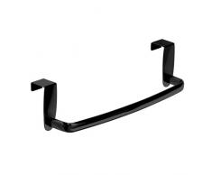 InterDesign Axis Portasciugamani da appendere, Piccolo porta asciugamani in metallo, nero