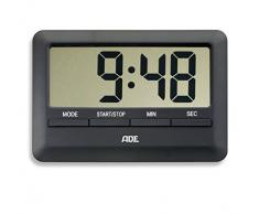 ADE TD1601 Timer da Cucina, Plastic, Nero, 10.1 x 7 x 1.1 cm