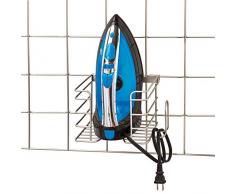 iDesign Cesto da appendere per sistema modulare, Piccolo cesto portaoggetti in metallo con ganci per griglia a muro, Organizer da appendere in cucina, ufficio, bagno, argento opaco