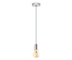 Eglo YORTH - Lampadario a sospensione in acciaio nichelato opaco, 60 W