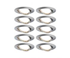 Paulmann EBL 93400 Base LED da incasso rotondo max. Faretto da incasso da 10 Watt, bianco opaco Ferro spazzolato.