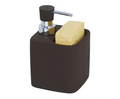 MSV 110451 Malaga - Dispenser per Sapone con vaschetta Porta Spugna, Colore: Marrone