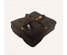 Highliving Supreme - Set di 6 Asciugamani in 100% Cotone Egiziano, 500 g/mq, Colore: Cioccolato
