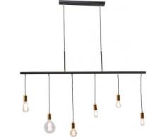 Kare Design Lampada a Sospensione Sei Luci, Nero, 140 x 135 x 8 cm