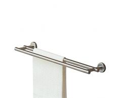 Tiger Boston Portasciugamani Doppio, Acciaio Inox Spazzolato, 58,1 x 5 x 13 cm