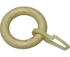 Gardinia Anelli per Tende, in Legno di Pino/Naturale, 10 pz, Wood, unitÃ 