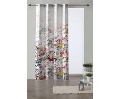 Martina Home Tehno Tenda con Occhielli, Tessuto, Multicolore, 280Â x 140Â x 3Â cm