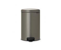 Brabantia Pedal Bin Newicon Pattumiera, Acciaio, Platinum, 20 Litri