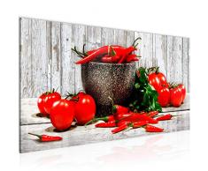 Quadro Cucina Verdure 100 x 40 cm - XXL Immagini Murale Stampa su Tela Decorazione da Parete Pronte per lapplicazione - 005812b
