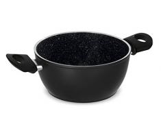 Barazzoni Dolomitica Extra Casseruola Ã¸24cm, capacitÃ 4.5lt Rivestimento Interno Marmotech a 5 Strati. Made in Italy, Alluminio, Nero