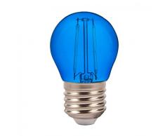 Lampadina LED 2W, Miniglobo G45 in Vetro Colorato Blu Attacco E27