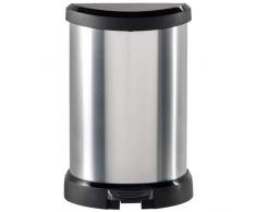 CURVER Deco Bin - Pattumiera in plastica, 20 l, Colore: Argento